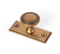 Goo-Ki Antique Brass Cabinet Drawer Knobs with Backplate or Spacer Zinc Alloy Kitchen Hardware - 6 Pack Vintage Bronze Retro Brass Single Hole Bar Pull Handles for Cupboard Wardrobe,066GT-G015-DK