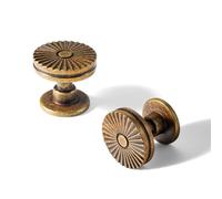 Goo-Ki Antique Brass Cabinet Drawer Knobs Zinc Alloy Kitchen Hardware - 6 Pack Vintage Bronze Retro Brass Single Screw Bar Pull Handles for Cupboard Wardrobe,9615GT-DK