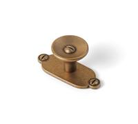 Goo-Ki Antique Brass Drawer Knobs with Backplate Kitchen Cabinet Hardware 6 Pack - Retro Bar Knob Spacer Single Hole Handles Vintage Bronze Pull for Wardrobe Dresser Cupboard