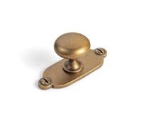 Goo-Ki Antique Brass Zinc Alloy Cabinet Knob with Backplate - Single Hole Center Cabinet Pull Hardware for Bedroom, Kitchen, 2 Pack(8611-G013)