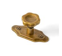 Goo-Ki Antique Brass Zinc Alloy Cabinet Knob with Backplate - Single Hole Center Cabinet Pull Hardware for Bedroom, Kitchen, 6 Pack（2516-G023）