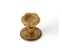 Goo-Ki Antique Brass Zinc Alloy Cabinet Knob with Backplate - Single Hole Center Cabinet Pull Hardware for Bedroom, Kitchen, 6 Pack（2516-G015R）