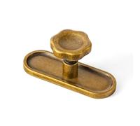 Goo-Ki Antique Brass Zinc Alloy Cabinet Knob with Backplate - Single Hole Center Cabinet Pull Hardware for Bedroom, Kitchen, 6 Pack（2516-G033）
