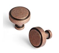 Goo-Ki Antique Copper Cabinet Drawer Knobs Zinc Alloy Kitchen Hardware - 6 Pack Single Hole Bar Pull Handles for Cupboard Wardrobe,2503AC-DK
