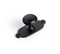 Goo-Ki Black Zinc Alloy Cabinet Knob with Backplate - Single Hole Center Cabinet Pull Hardware for Bedroom, Kitchen, 2 Pack(8611-G013)