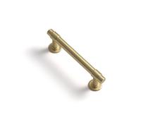 Goo-Ki Brushed Brass Zinc Alloy Modern Cabinet Handles - 3''(76mm) Hole Center Striped Decorations Modern Cabinet Pull Hardware for Bedroom, Kitchen, 6 Pack