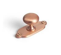 Goo-Ki Brushed Copper Zinc Alloy Cabinet Large Knob with Backplate - Single Hole Center Cabinet Pull Hardware for Bedroom, Kitchen, 2 Pack（8611-G013）