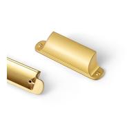 Goo-Ki Brushed Gold Cabinet Cup Pulls Bin Drawer Pull 2.52"(64mm) c-c,6 Pack Bar Channing Cup Handles Zinc Alloy Kitchen Hardware,9628LSJ-64