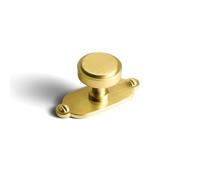 Goo-Ki Brushed Gold Cabinet Knobs with Backplate Zinc Alloy Kitchen Hardware - 6 Pack Modern Gold Drawer Knobs Single Hole/Screw Dresser Pulls Cabinet Handles with Spacer