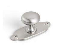 Goo-Ki Brushed Satin Nickel Zinc Alloy Cabinet Large Knob with Backplate - Single Hole Center Cabinet Pull Hardware for Bedroom, Kitchen, 2 Pack（8611-G013）