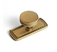 Goo-Ki Cabinet Knobs with Base Plate/Backplate Zinc Alloy Hardware for Drawer Kitchen,6 Pack Vintage Brass Bronze Single Screw Knob/Pull with Spacer