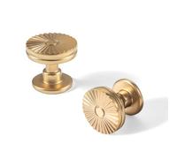 Goo-Ki Champagne Bronze Cabinet Drawer Knobs Luxury Zinc Alloy Kitchen Hardware - 6 Pack Champagne Gold Flower Single Screw Knob Bar Pull Handles for Cupboard Wardrobe,9615UBR-DK