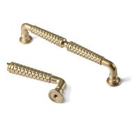 Goo-Ki Champagne Bronze Woven Cabinet Pulls 6pack Weave Drawer Handles - 5.04" c-c Champagne Brass Bar Pull Handle Zinc Alloy Kitchen Hardware