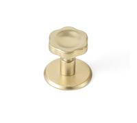 Goo-Ki Champagne Bronze Zinc Alloy Cabinet Knob with Backplate - Single Hole Center Cabinet Pull Hardware for Bedroom, Kitchen, 6 Pack（2516-G021R）