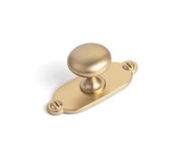 Goo-Ki Champagne Bronze Zinc Alloy Cabinet Knob with Backplate - Single Hole Center Cabinet Pull Hardware for Bedroom, Kitchen, 2 Pack(8611-G013)