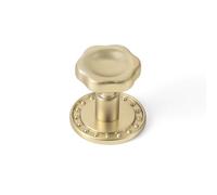 Goo-Ki Champagne Bronze Zinc Alloy Cabinet Knob with Backplate - Single Hole Center Cabinet Pull Hardware for Bedroom, Kitchen, 6 Pack（2516-G018R）