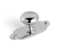 Goo-Ki Chrome Plating Zinc Alloy Cabinet Knob with Backplate - Single Hole Center Cabinet Pull Hardware for Bedroom, Kitchen, 2 Pack（8611-G013）