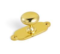 Goo-Ki Gold Zinc Alloy Cabinet Knob with Backplate - Single Hole Center Cabinet Pull Hardware for Bedroom, Kitchen, 2 Pack（8611-G013）