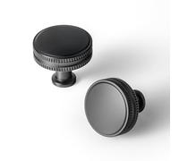 Goo-Ki Matte Black Cabinet Drawer Knobs Zinc Alloy Kitchen Hardware - 6 Pack Black Single Screw/Hole Bar Pull Handles for Cupboard Wardrobe