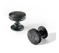 Goo-Ki Matte Black Cabinet Drawer Knobs Zinc Alloy Kitchen Hardware - 6 Pack Luxury Black Single Screw Knob Bar Pull Handles for Cupboard Wardrobe,9615B-DK