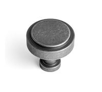 Goo-Ki Weathered Nickel Cabinet Drawer Knobs Zinc Alloy Kitchen Hardware 6 Pack - Antique Iron Single Hole/Screw Bar Pull Handles