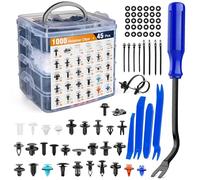 GOOACC 1045Pcs Car Push Retainer Clips & Auto Fasteners Assortment -30 Most Popular Sizes Nylon Bumper Fender Rivets with Fasteners Remover an 10 Cable Ties for Toyota GM Ford Honda Chevy