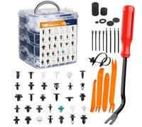 GOOACC 1115Pcs Car Push Retainer Clips & Auto Fasteners Assortment -32 Most Popular Sizes Nylon Bumper Fender Rivets with 10 Cable Ties and Fasteners Remover for GM Ford Toyota Honda Chrysler