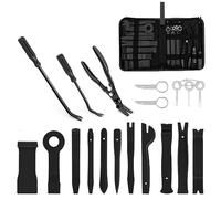 GOOACC 19Pcs Trim Removal Tool Set Panel Fastener Clips Removal Automotive Plastic Upholstery Pliers Removal Install Pry Car Tool with Storage Bag for Trim Panel Door Audio Clip Pliers Terminal-Black