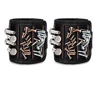 GOOACC 2 Pack 15 Magnetic Wristband Holding Screws Nails Drill Bits Gadgets Tools Gift for Men Him Dad DIY Handyman Electrician Husband, 2 Pack
