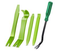 GOOACC 5PCS Auto Trim Removal Tool Kit No-Scratch Removal Tool Kit for Car Audio Dash Panel Window Molding Fastener Remover Tool Kit-Green