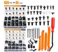 GOOACC 700Pcs Car Push Retainer Clips Auto Fasteners Assortment 30 Sizes Nylon Bumper Fender Rivets with 10 Cable Ties Fasteners Remover for Toyota GM Ford Toyota Honda Chrysler