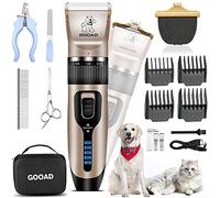 Gooad Dog Clippers Grooming Kit and Paw Trimmer,Cordless,Low Noise, Electric Quiet,Rechargeable, Dog Trimmer Grooming Tool, Pet Hair Clippers for Thick Coats,Shaver for Small and Large Dogs&Cats