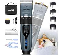 Gooad Dog Clippers Grooming Kit and Paw Trimmer,Cordless,Low Noise, Electric Quiet,Rechargeable, Dog Trimmer Grooming, Pet Hair Clippers for Thick Coats,Shaver for Small and Large Dogs Cats(Blue)