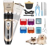 Gooad Dog Clippers Grooming Kit and Paw Trimmer,Low Noise,Electric Quiet,Rechargeable,Cordless, Pet Hair Clippers for Thick Coats, Dog Trimmer Grooming Tool, Shaver for Small and Large Dogs Cats…