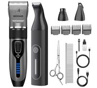 Gooad Dog Clippers Grooming Kit Hair Clipper -4 in 1Low Noise -Rechargeable-Cordless Quiet Paw Trimmer Nail Grinder, Trimmer Grooming for Thick Hair&Coats,Pet Shaver for Small and Large Dogs Cats