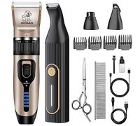 Gooad Dog Clippers Grooming Kit Hair Clipper -4 in 1Low Noise -Rechargeable-Cordless Quiet Paw Trimmer Nail Grinder, Trimmer Grooming for Thick Hair&Coats,Pet Shaver for Small and Large Dogs Cats