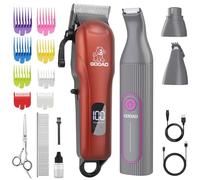 Gooad Professional Cordless Dog Clippers for Heavy Coats - Low Noise Rechargeable Grooming Kit with Nail Grinder & Paw Trimmer for Small, Medium, Large Dogs & Cats
