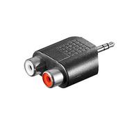 Goobay 11604 RCA adapter; AUX jack; 3.5 mm male to 2 stereo female - 3.5 mm male (3-pin stereo) > 2 RCA female (audio left/right)