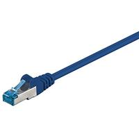 Goobay 1m Blue Ethernet Patch Cable with Double Shielded S-FTP up to 10000 Mbits, 500 Mhz, Halogen-Free Copper Cable, RJ-45 Plugs, Gold Plated Contacts 92721