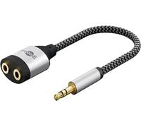 Goobay 3.5 mm AUX adapter to 2x jack sockets, stereo Y-splitter, 0.18 m