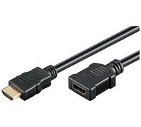 Goobay 31937 High Speed HDMI Extension Cable with Ethernet, Gold-plated, Black, 6 mm Diameter, 2 m Cable Length