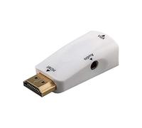 Goobay 44793 Compact HDMI/VGA Adapter Incl. Audio, Gold-plated, White