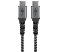goobay 49302 USB-C Cable 10 Gbps - Extra Robust Premium Textile Cable with Metal