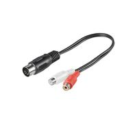Goobay 50002 Audio Cable Adapter, DIN Male to Stereo RCA Female, 0.2 m Cable Length, Black