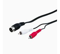Goobay 50014 Audio Cable Adapter, DIN Male to Stereo RCA Male, 1.5 m Cable Length, Black