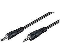 Goobay 50019 AUX Audio Connector Cable, 3.5 mm Stereo; Flat Cable, Black, 1.5 m Cable Length
