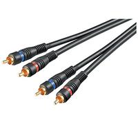 Goobay 50120 Stereo RCA cable 2x RCA, Double Shielded, Black, 5 m Cable Length