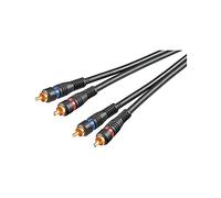 Goobay 50120 Stereo RCA cable 2x RCA, Double Shielded, Black, 5 m Cable Length