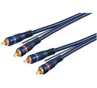 Goobay 50175 Car HiFi Stereo RCA Connector Cable, Double Shielded, Blue, 5 m Ca