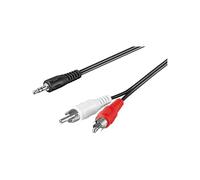 Goobay 50196 Audio Cable AUX Adapter, 3.5 mm Male to Stereo RCA Male, Black, 3 m Cable Length